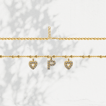 Carica l'immagine nel visualizzatore di Gallery, Collana Soulshine Personalizzata con Cuori e Iniziale in Argento 925 e Zirconi