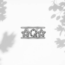 Carica l'immagine nel visualizzatore di Gallery, Anello Soulshine Personalizzato con Stelle e Iniziale in Argento 925 e Zirconi Regolabile