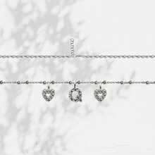 Carica l'immagine nel visualizzatore di Gallery, Collana Soulshine Personalizzata con Cuori e Iniziale in Argento 925 e Zirconi