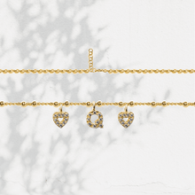 Carica l'immagine nel visualizzatore di Gallery, Collana Soulshine Personalizzata con Cuori e Iniziale in Argento 925 e Zirconi