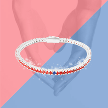 Carica l'immagine nel visualizzatore di Gallery, Bracciale Tennis Frammenti Rosso Eros in Argento 925 e Zirconi Personalizzato