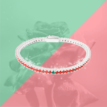 Carica l'immagine nel visualizzatore di Gallery, Bracciale Tennis Frammenti Rosso Eros in Argento 925 e Zirconi Personalizzato