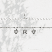 Carica l'immagine nel visualizzatore di Gallery, Collana Soulshine Personalizzata con Cuori e Iniziale in Argento 925 e Zirconi