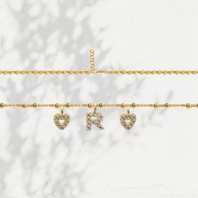 Carica l'immagine nel visualizzatore di Gallery, Collana Soulshine Personalizzata con Cuori e Iniziale in Argento 925 e Zirconi