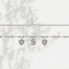 Carica l'immagine nel visualizzatore di Gallery, Collana Soulshine Personalizzata con Cuori e Iniziale in Argento 925 e Zirconi