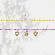 Carica l'immagine nel visualizzatore di Gallery, Collana Soulshine Personalizzata con Cuori e Iniziale in Argento 925 e Zirconi