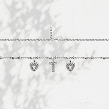 Carica l'immagine nel visualizzatore di Gallery, Collana Soulshine Personalizzata con Cuori e Iniziale in Argento 925 e Zirconi