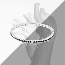 Carica l'immagine nel visualizzatore di Gallery, Bracciale Tennis Frammenti Nero Tempesta in Argento 925 e Zirconi Personalizzato