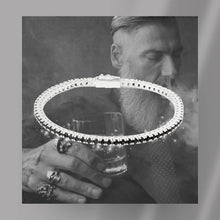 Carica l'immagine nel visualizzatore di Gallery, Bracciale Tennis Frammenti Nero Tempesta in Argento 925 e Zirconi Personalizzato