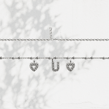 Carica l'immagine nel visualizzatore di Gallery, Collana Soulshine Personalizzata con Cuori e Iniziale in Argento 925 e Zirconi