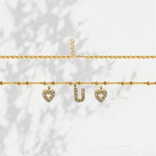 Carica l'immagine nel visualizzatore di Gallery, Collana Soulshine Personalizzata con Cuori e Iniziale in Argento 925 e Zirconi