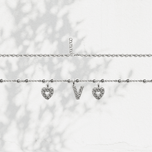 Carica l'immagine nel visualizzatore di Gallery, Collana Soulshine Personalizzata con Cuori e Iniziale in Argento 925 e Zirconi