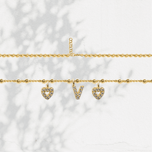 Carica l'immagine nel visualizzatore di Gallery, Collana Soulshine Personalizzata con Cuori e Iniziale in Argento 925 e Zirconi