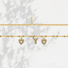 Carica l'immagine nel visualizzatore di Gallery, Collana Soulshine Personalizzata con Cuori e Iniziale in Argento 925 e Zirconi