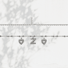 Carica l'immagine nel visualizzatore di Gallery, Collana Soulshine Personalizzata con Cuori e Iniziale in Argento 925 e Zirconi