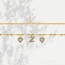 Carica l'immagine nel visualizzatore di Gallery, Collana Soulshine Personalizzata con Cuori e Iniziale in Argento 925 e Zirconi