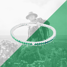 Carica l'immagine nel visualizzatore di Gallery, Bracciale Tennis Frammenti Verde Smeraldo in Argento 925 e Zirconi Personalizzato