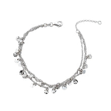 Carica l'immagine nel visualizzatore di Gallery, Bracciale Paillettes Argento 925 Triplo Filo con Paillettes Pendenti