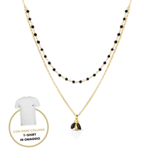 Carica l'immagine nel visualizzatore di Gallery, Collana Virtù in argento e zirconi con Ciondolo Ape