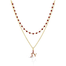 Carica l'immagine nel visualizzatore di Gallery, Collana Virtù in argento e zirconi con Ciondolo Ramo di Corallo