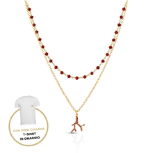 Carica l'immagine nel visualizzatore di Gallery, Collana Virtù in argento e zirconi con Ciondolo Ramo di Corallo