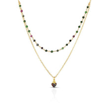 Carica l'immagine nel visualizzatore di Gallery, Collana Virtù in argento e zirconi con Ciondolo Cuore Sacro multicolor