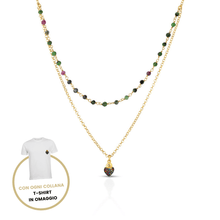 Carica l'immagine nel visualizzatore di Gallery, Collana Virtù in argento e zirconi con Ciondolo Cuore Sacro multicolor