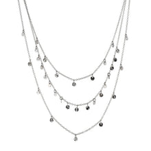 Carica l'immagine nel visualizzatore di Gallery, Collana Paillettes Triplo Filo in Argento 925 con pendenti Paillettes
