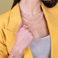 Carica l'immagine nel visualizzatore di Gallery, Collana Paillettes Triplo Filo in Argento 925 con pendenti Paillettes