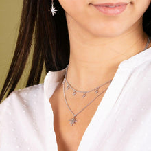 Carica l'immagine nel visualizzatore di Gallery, Collana Tramontana con 2 fili Rosa dei Venti con Zircone