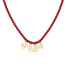 Carica l'immagine nel visualizzatore di Gallery, Collana Positano con Sfere in Corallo aggregato e Argento 925 con nomi