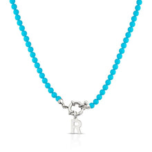 Carica l'immagine nel visualizzatore di Gallery, Collana Positano con Sfere Turchese e Iniziale