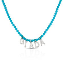 Carica l'immagine nel visualizzatore di Gallery, Collana Positano con Sfere in Turchese e Argento 925 con nomi