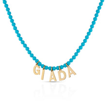 Carica l'immagine nel visualizzatore di Gallery, Collana Positano con Sfere in Turchese e Argento 925 con nomi