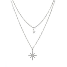 Carica l'immagine nel visualizzatore di Gallery, Collana Tramontana 2 fili Rosa dei Venti Pavè di zirconi