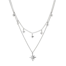 Carica l'immagine nel visualizzatore di Gallery, Collana Tramontana con 2 fili Rosa dei Venti con Zircone