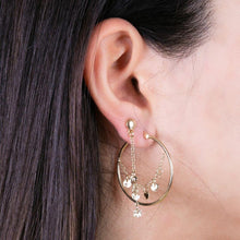 Carica l'immagine nel visualizzatore di Gallery, Orecchini Paillettes cerchio con filo Paillettes Dorati o Bianchi