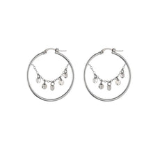 Carica l'immagine nel visualizzatore di Gallery, Orecchini Paillettes cerchio con filo Paillettes Dorati o Bianchi