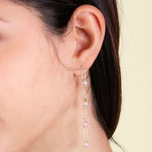 Carica l'immagine nel visualizzatore di Gallery, Orecchini Oceano lunghi con perle Swarovski Dorati