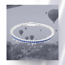 Carica l'immagine nel visualizzatore di Gallery, Bracciale Tennis Frammenti Blu Armonia in Argento 925 e Zirconi Personalizzato