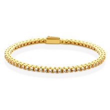 Carica l'immagine nel visualizzatore di Gallery, Bracciale Tennis Frammenti Argento 925 Dorato e Zirconi in Vari Colori