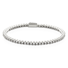 Carica l'immagine nel visualizzatore di Gallery, Bracciale Tennis Frammenti Bianco Purezza in Argento 925 e Zirconi Personalizzato