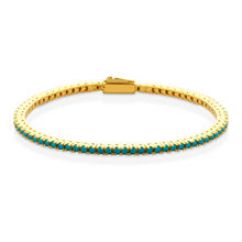 Carica l'immagine nel visualizzatore di Gallery, Bracciale Tennis Frammenti Argento 925 Dorato e Zirconi in Vari Colori