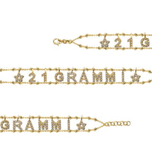 Carica l&#39;immagine nel visualizzatore di Gallery, Bracciale Soulshine Dorato Personalizzato Catena Morbida in Argento 925 e Zirconi

