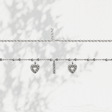 Carica l&#39;immagine nel visualizzatore di Gallery, Collana Soulshine Personalizzata con Cuori e Iniziale in Argento 925 e Zirconi
