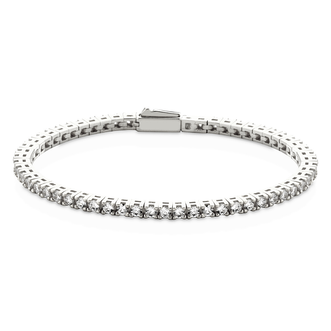 Bracciale Tennis Frammenti Bianco Purezza in Argento 925 e Zirconi Personalizzato